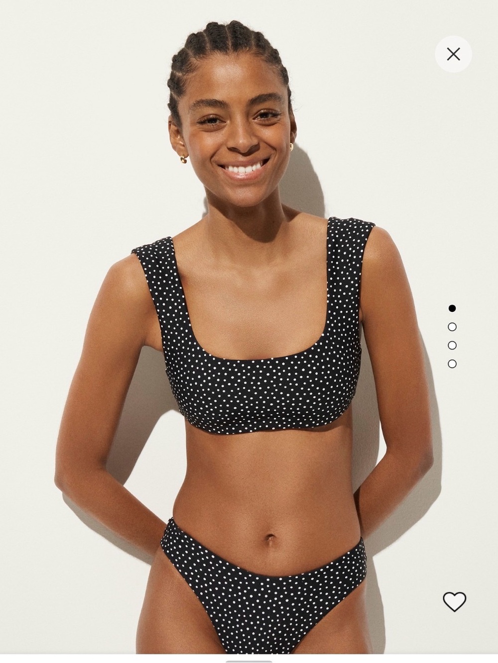J. Crew NWT Black Polka Dot Bikini Set M